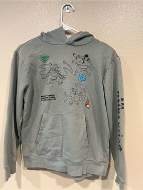 Pokémon Graphic Hoodie Sweatshirt - Sage Green